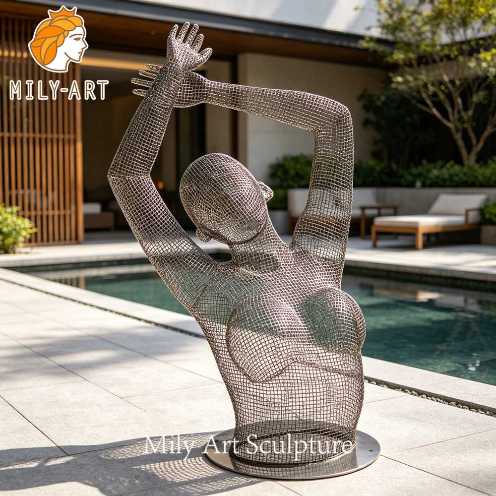 modern wire figure sculpture