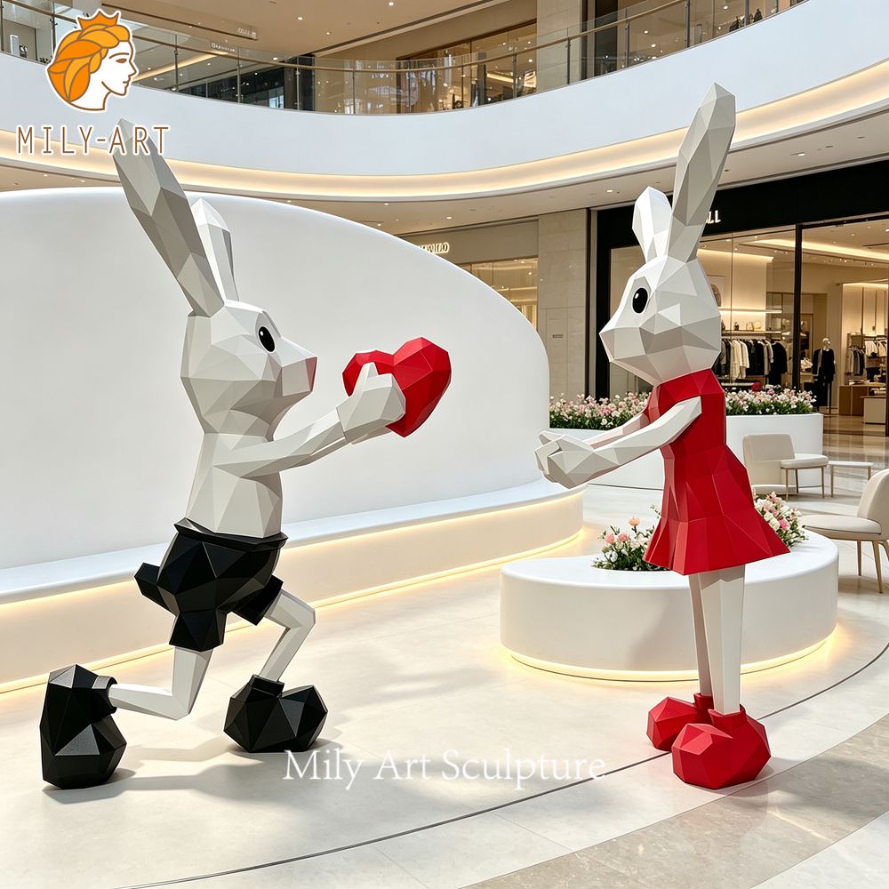 painted bunny statue mall