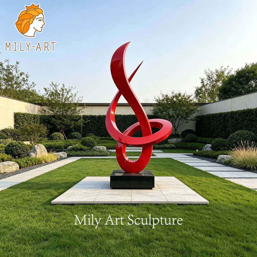 painted stainless steel sculpture