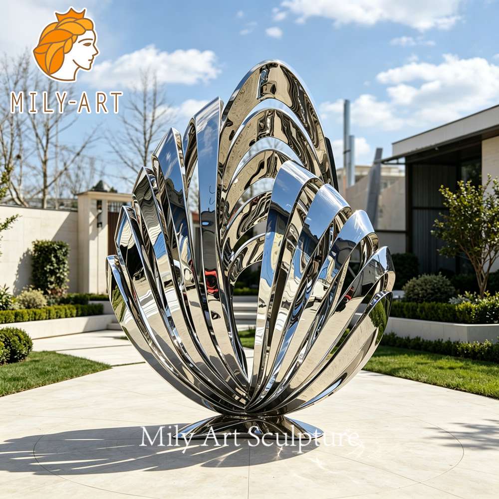 scallop shell sculpture custom base