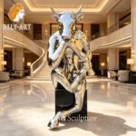 stainless steel barcelona bull statue