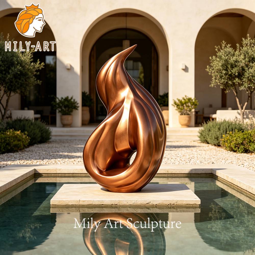 stainless steel flame sculpture