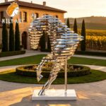 stainless steel horse head sculpture