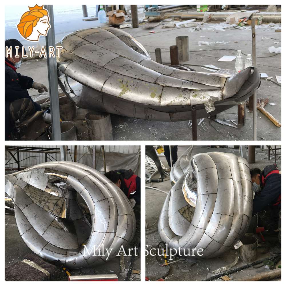 welding process for abstract flame sculpture