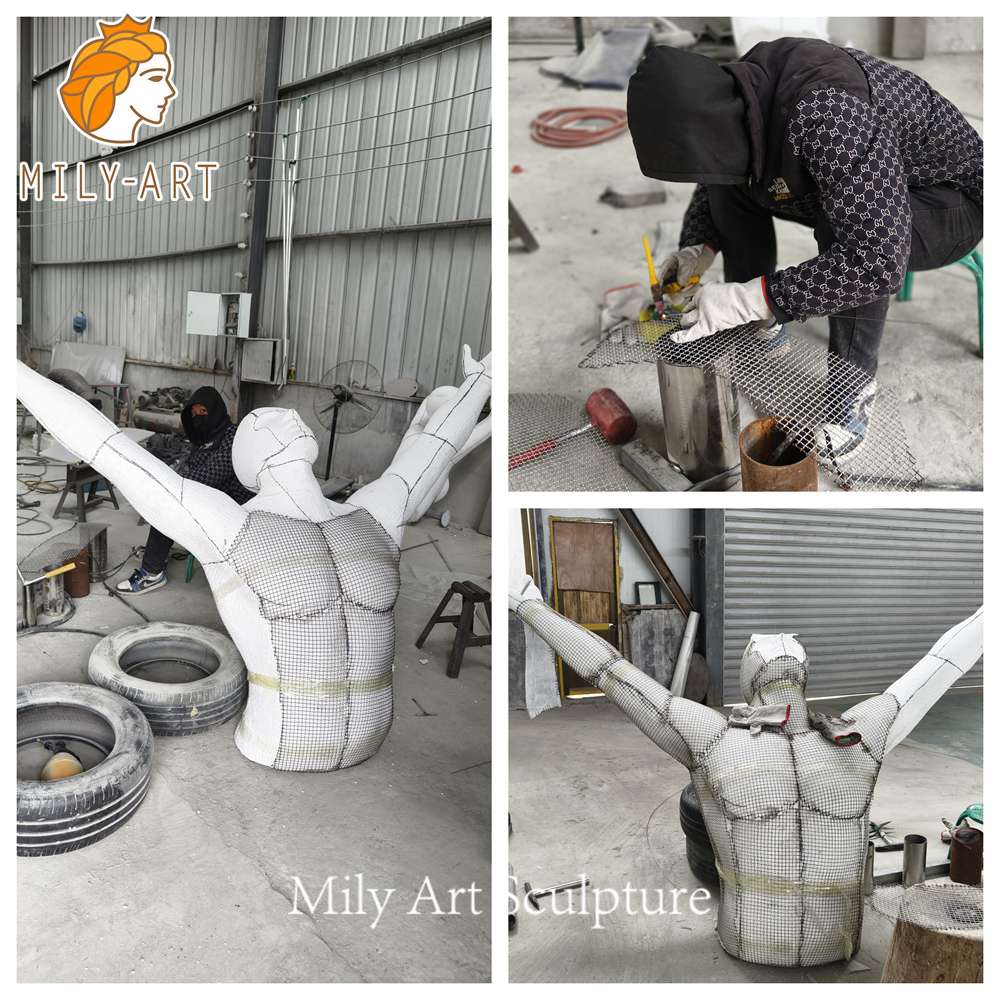 wire figure sculpture wire mesh shaping
