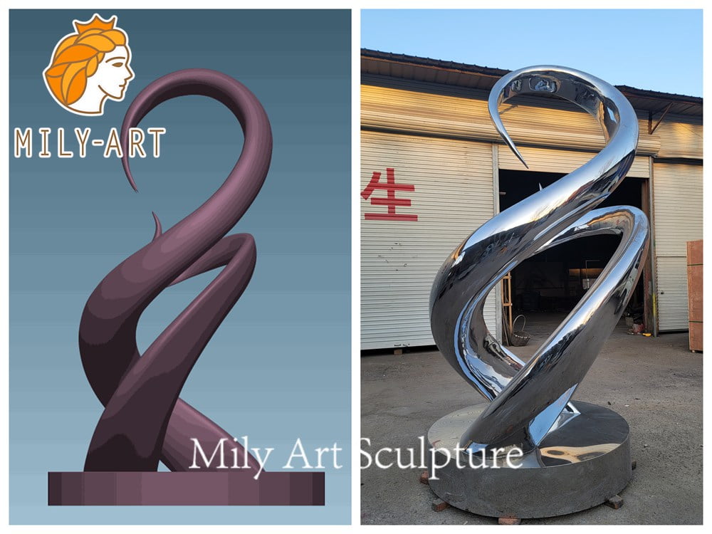 abstract metal outdoor sculpture design drawing