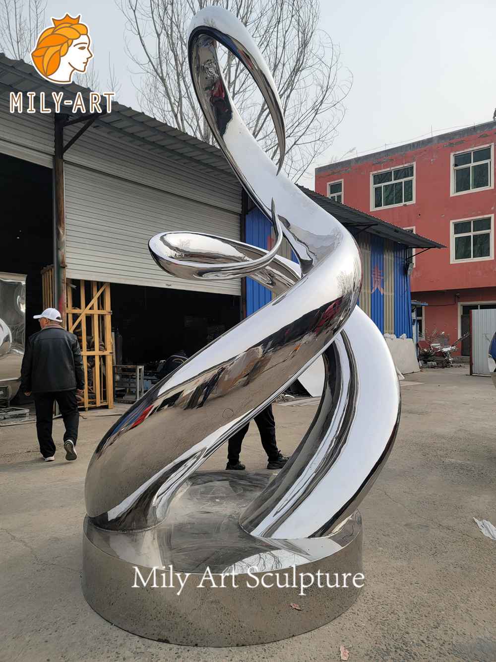 abstract metal outdoor sculpture factory finished