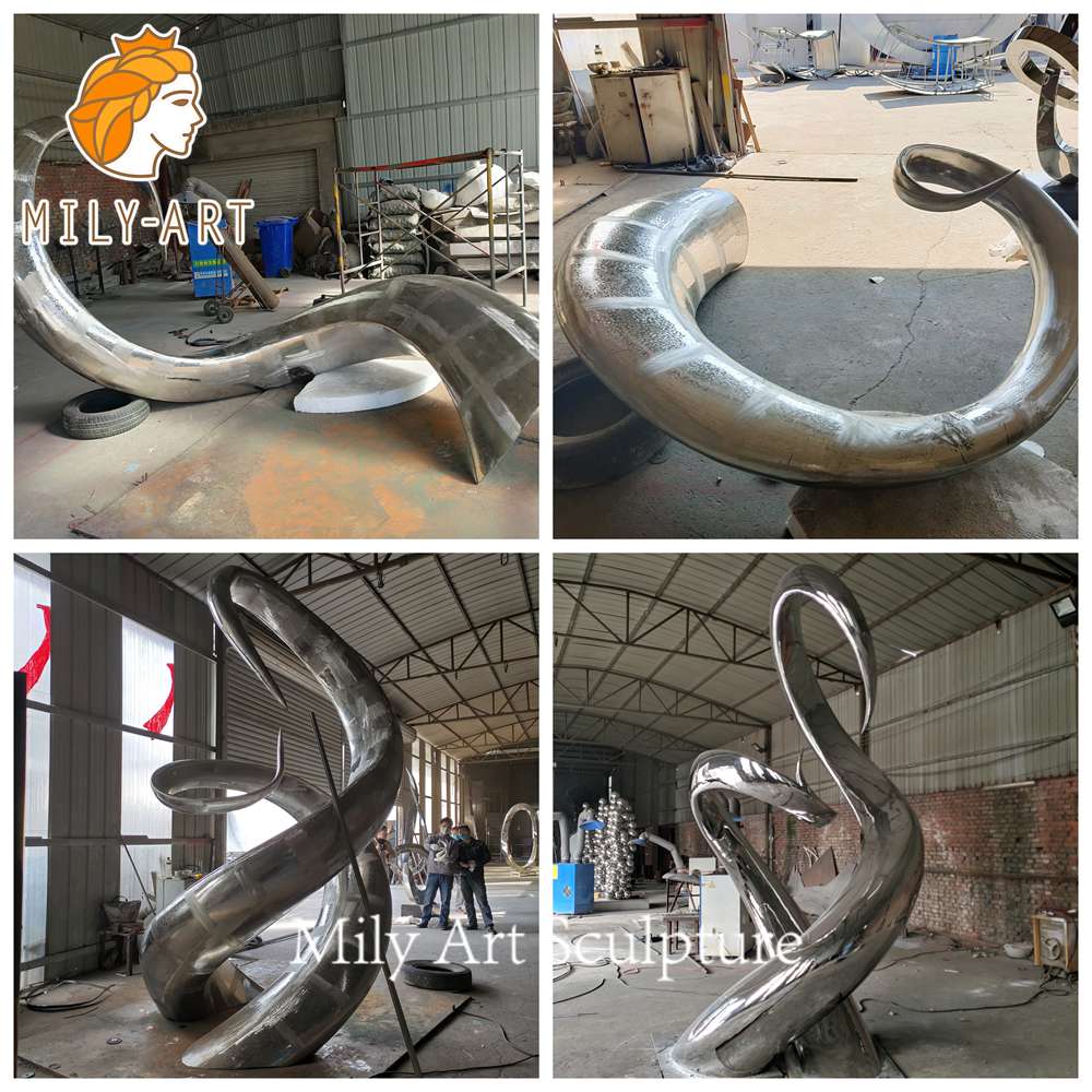 abstract metal outdoor sculpture making process