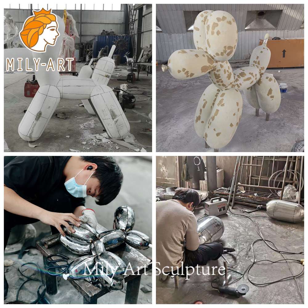 balloon dog sculpture panel welding