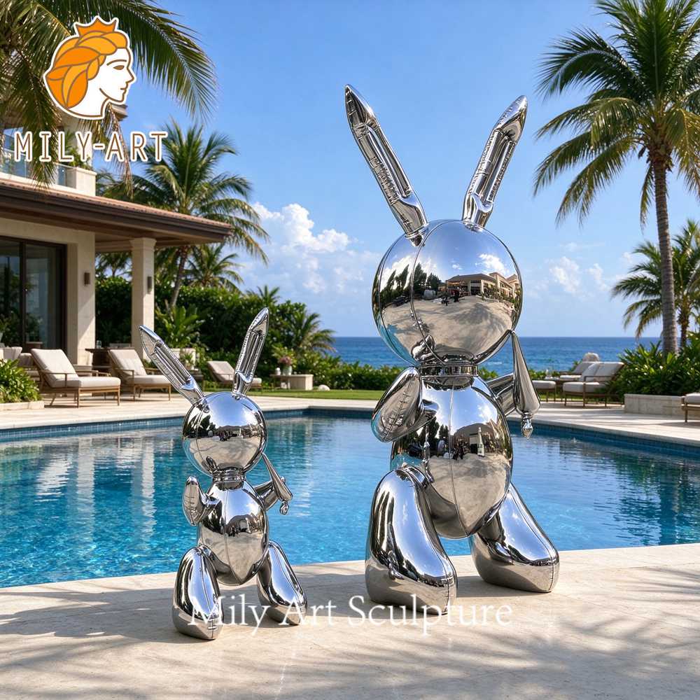 balloon rabbit sculpture poolside