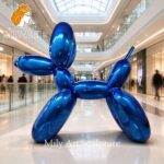 blue metal balloon dog sculpture