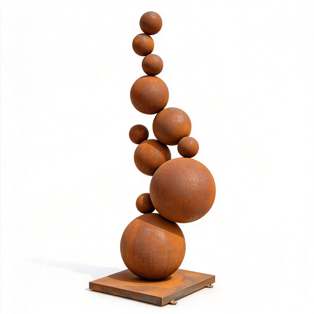 corten steel ball sculpture for sale