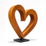 corten steel heart sculpture for sale