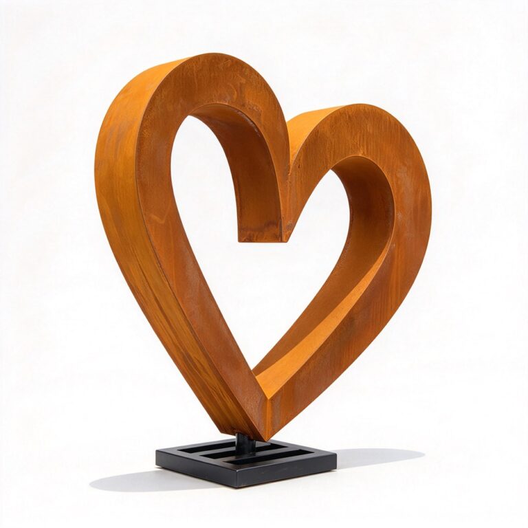 corten steel heart sculpture for sale