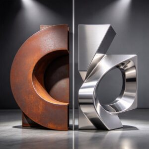 corten steel vs stainless steel sculpture