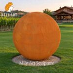 Corten Steel Sphere Sculpture COT-006