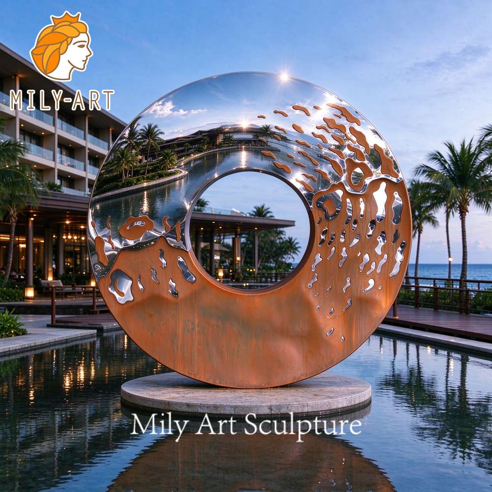 large metal ring sculpture