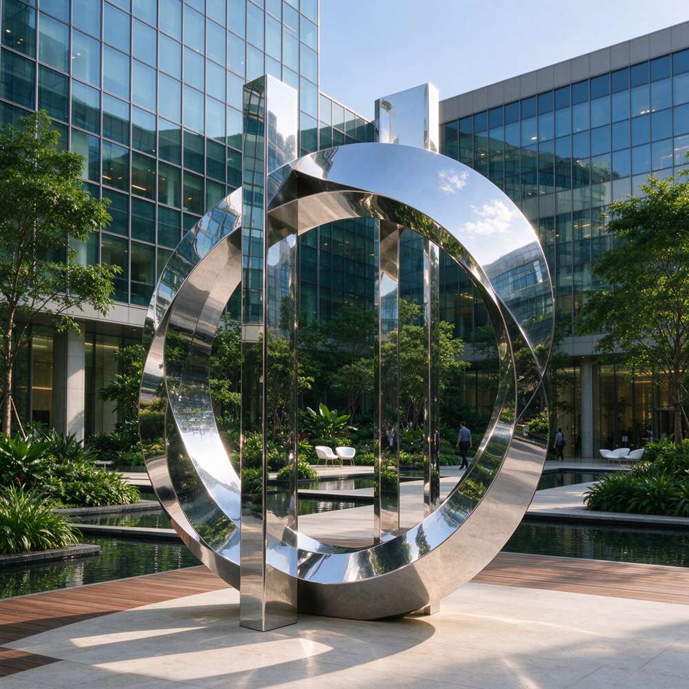 How Mirror Polished Stainless Steel Sculptures Transform Outdoor Spaces?