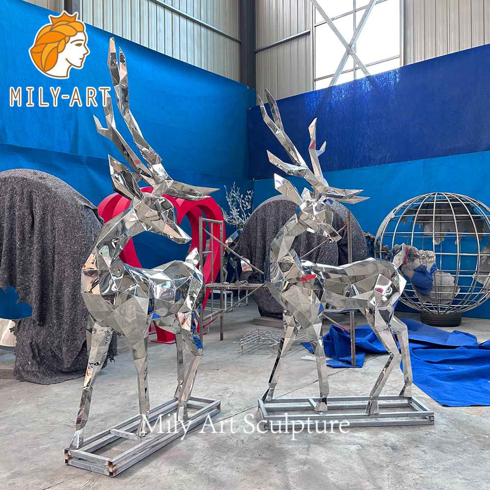 metal deer sculpture factory finished
