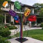 metal tulip sculpture for garden