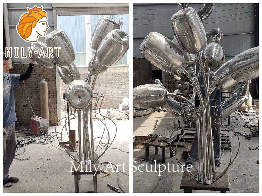 metal tulip sculpture welding