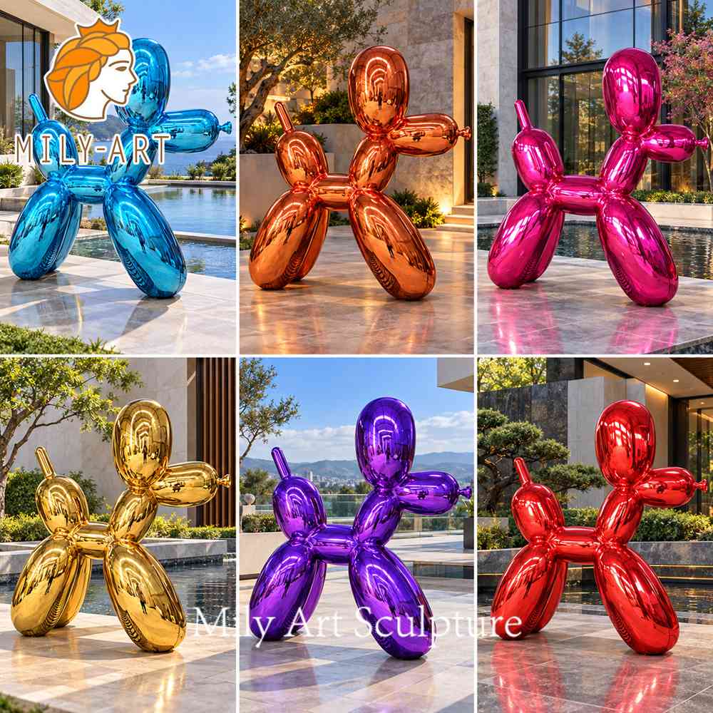 mirror polished balloon dog sculpture six color options