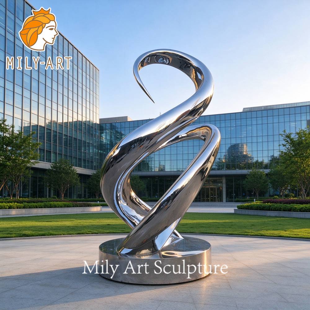 mirror polished metal outdoor sculpture