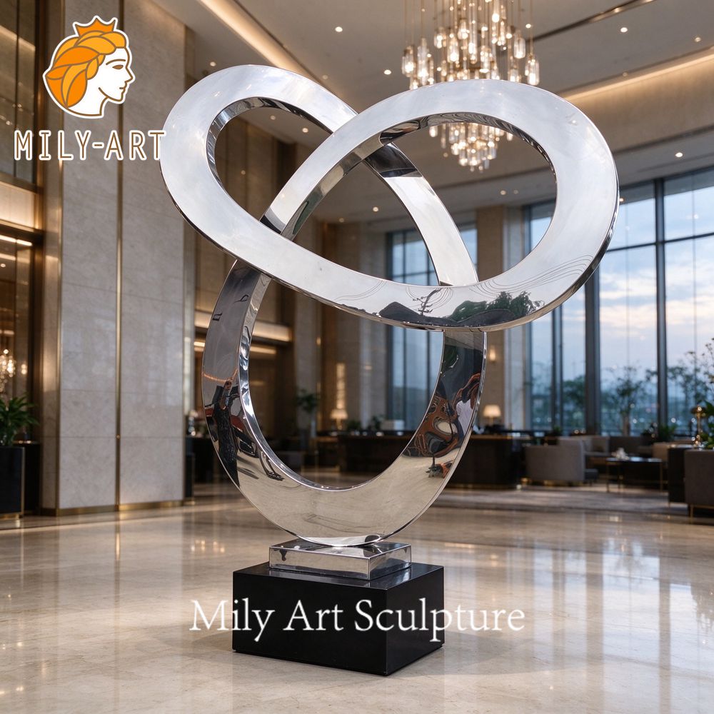 modern metal clover sculpture
