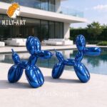 outdoor stainless steel balloon dog sculpture