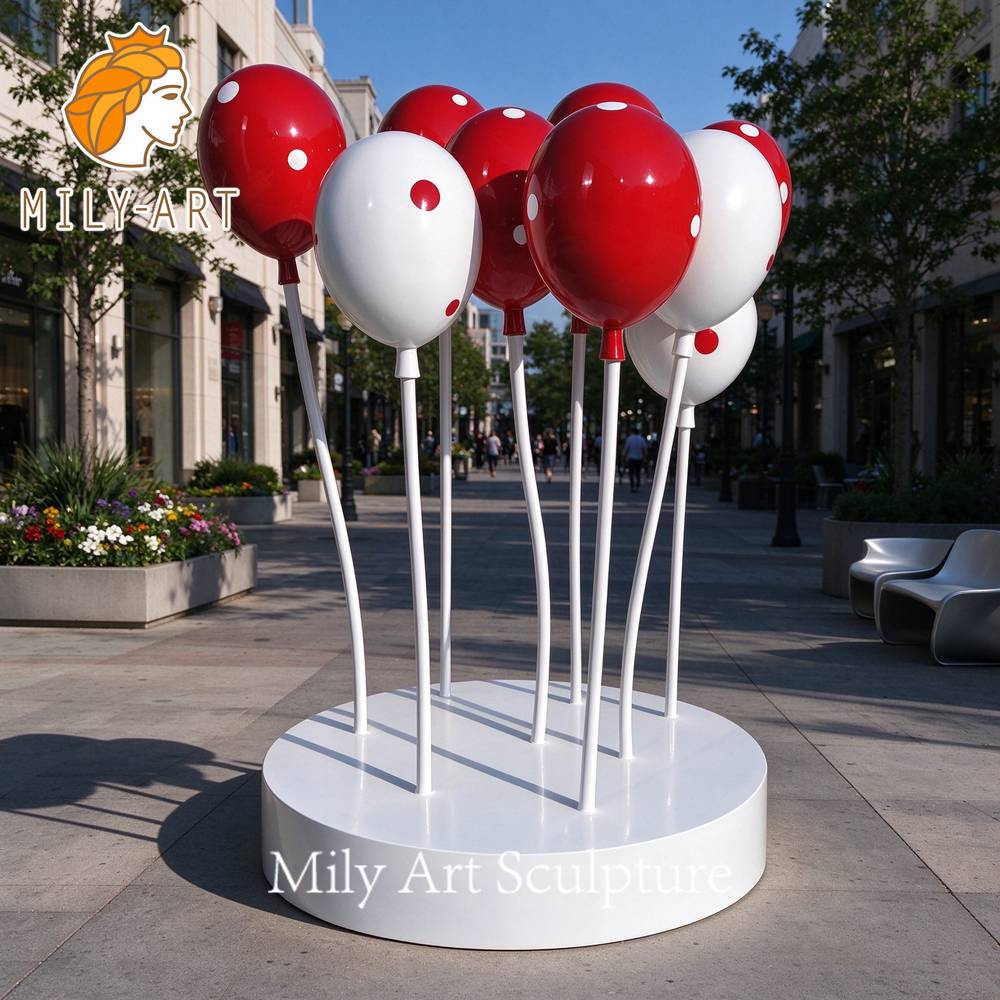 outdoor stainless steel balloon sculpture