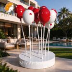 polka dot stainless steel balloon sculpture