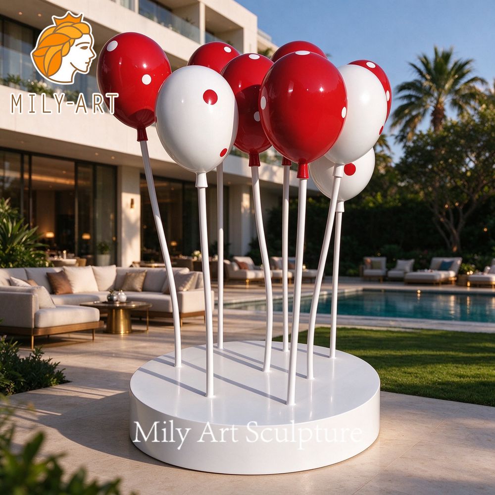 polka dot stainless steel balloon sculpture