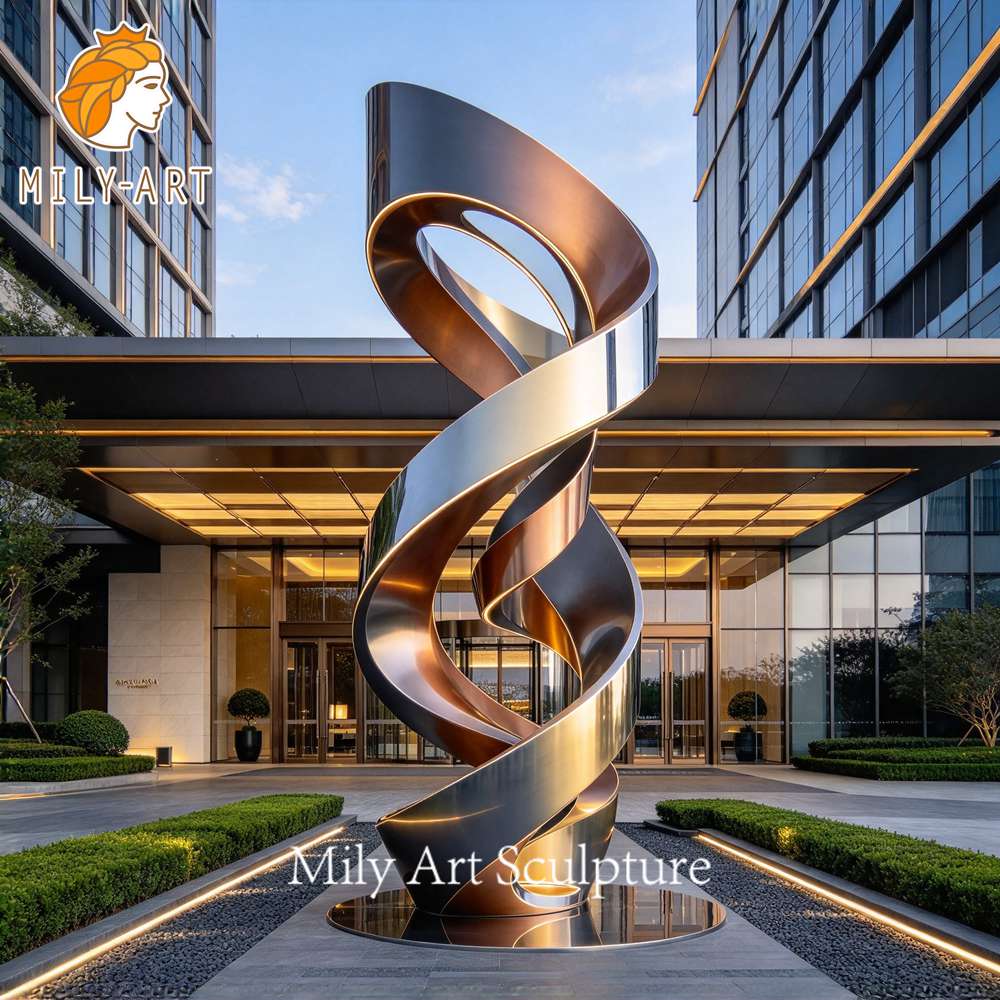spray painted stainless steel sculpture