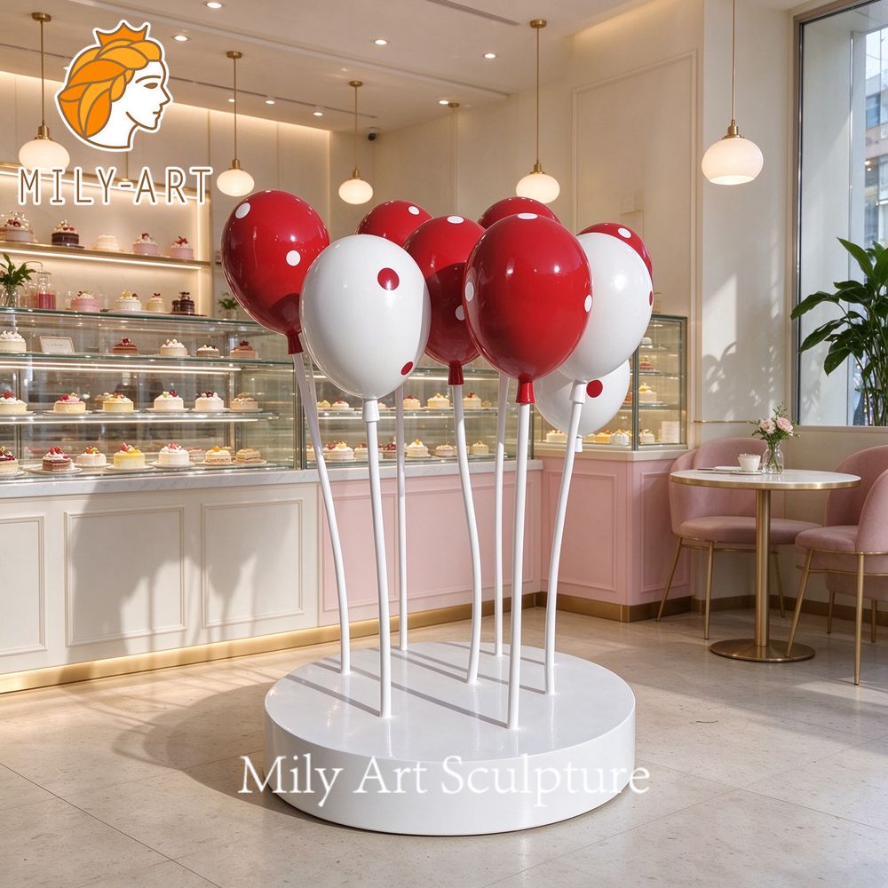 stainless steel balloon sculpture dessert shop