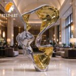 stainless steel modern sculpture hotel lobby