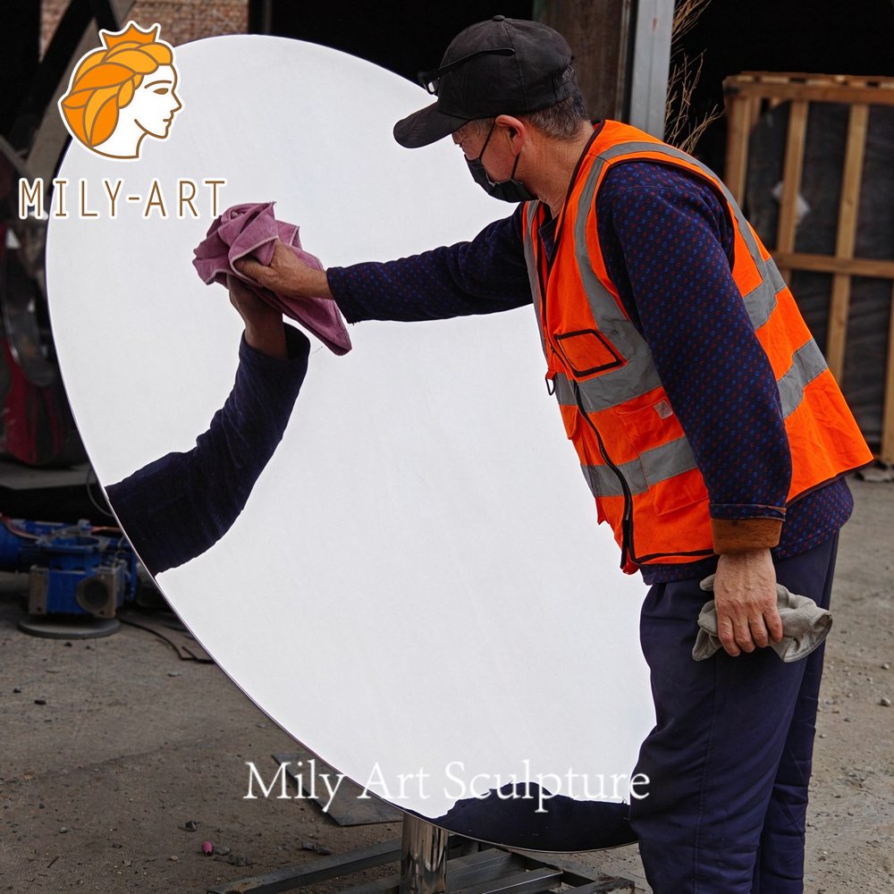 stainless steel sculpture factory inspection