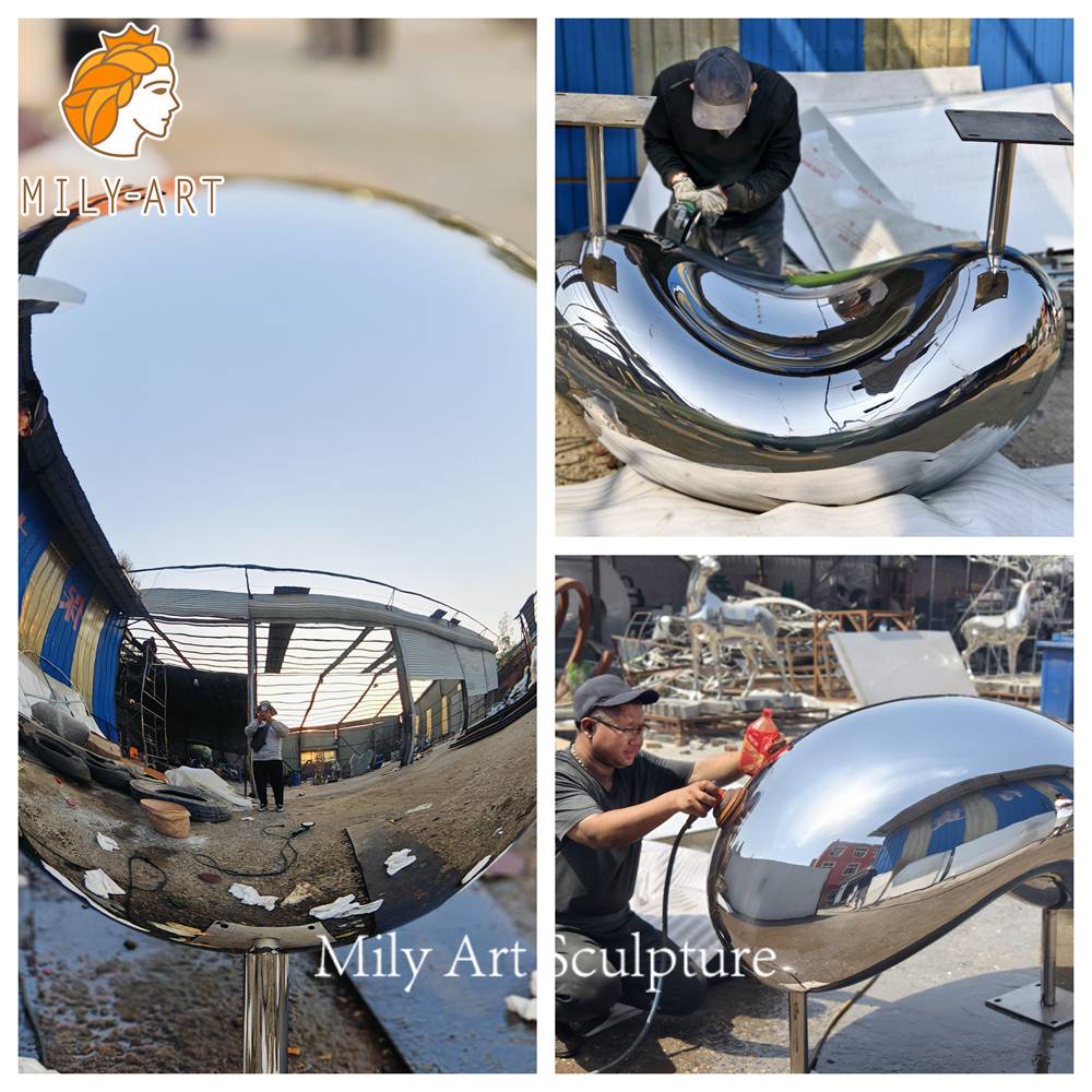 stainless steel sculpture weld grinding process
