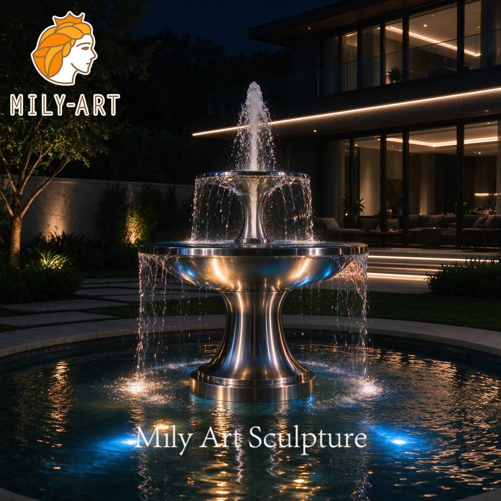 stainless steel water feature villa