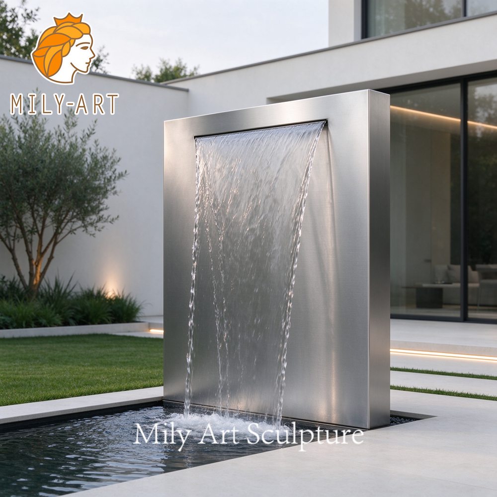 stainless steel water wall fountain